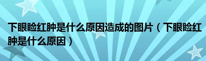 下眼瞼紅腫是什么原因造成的圖片（下眼瞼紅腫是什么原因）