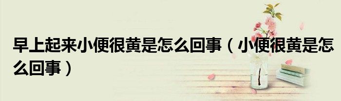 早上起來小便很黃是怎么回事（小便很黃是怎么回事）