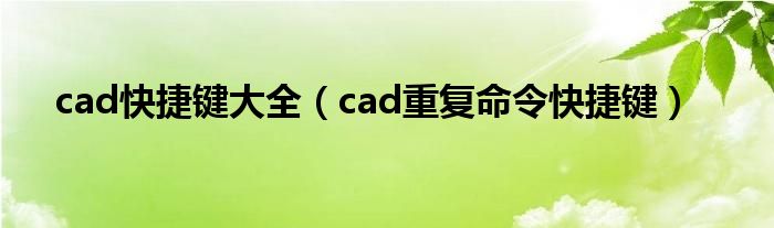 cad快捷鍵大全（cad重復(fù)命令快捷鍵）