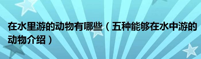在水里游的動(dòng)物有哪些（五種能夠在水中游的動(dòng)物介紹）