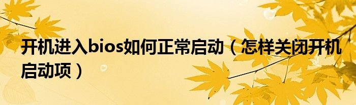 開機(jī)進(jìn)入bios如何正常啟動（怎樣關(guān)閉開機(jī)啟動項）