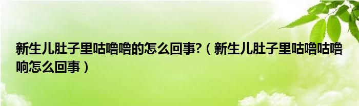 新生兒肚子里咕嚕嚕的怎么回事?（新生兒肚子里咕嚕咕嚕響怎么回事）