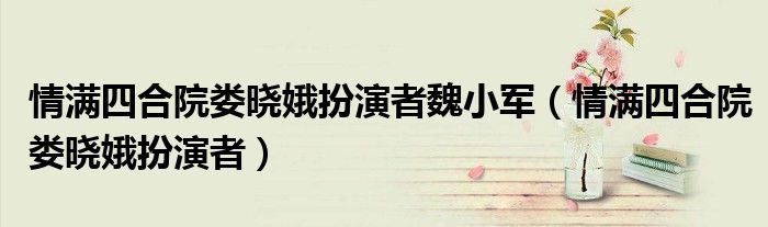 情滿四合院婁曉娥扮演者魏小軍（情滿四合院婁曉娥扮演者）