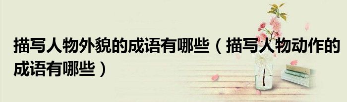 描寫人物外貌的成語(yǔ)有哪些（描寫人物動(dòng)作的成語(yǔ)有哪些）