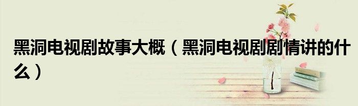 黑洞電視劇故事大概（黑洞電視劇劇情講的什么）