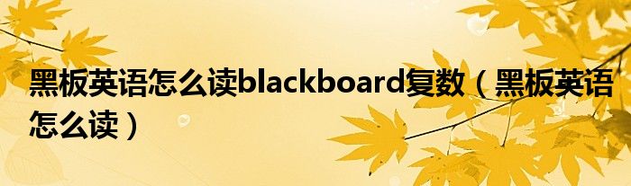 黑板英語怎么讀blackboard復(fù)數(shù)（黑板英語怎么讀）