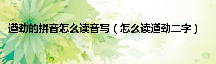 遒勁的拼音怎么讀音寫（怎么讀遒勁二字）