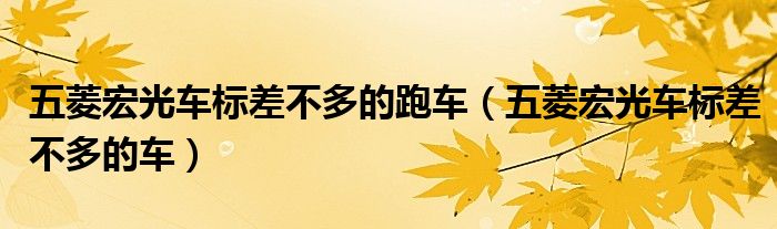 五菱宏光車標(biāo)差不多的跑車（五菱宏光車標(biāo)差不多的車）