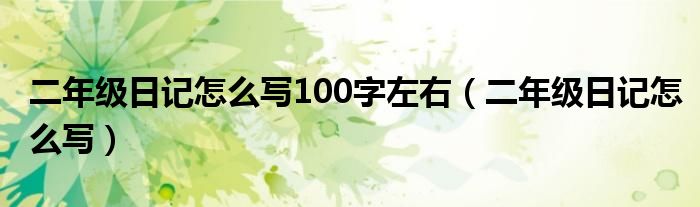 二年級(jí)日記怎么寫100字左右（二年級(jí)日記怎么寫）