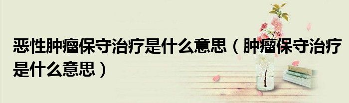 惡性腫瘤保守治療是什么意思（腫瘤保守治療是什么意思）
