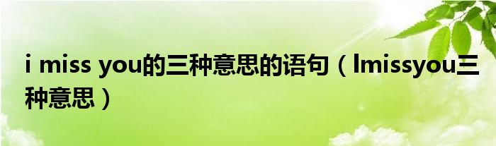 i miss you的三種意思的語(yǔ)句（lmissyou三種意思）