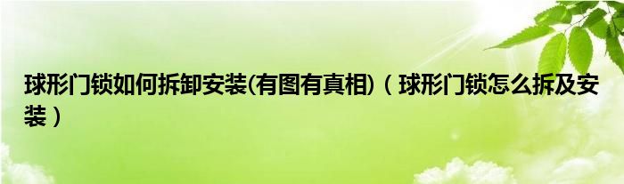 球形門鎖如何拆卸安裝(有圖有真相)（球形門鎖怎么拆及安裝）