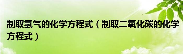 制取氫氣的化學方程式（制取二氧化碳的化學方程式）