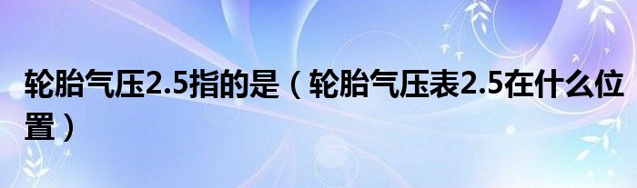 輪胎氣壓2.5指的是（輪胎氣壓表2.5在什么位置）
