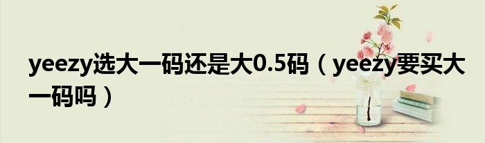 yeezy選大一碼還是大0.5碼（yeezy要買(mǎi)大一碼嗎）