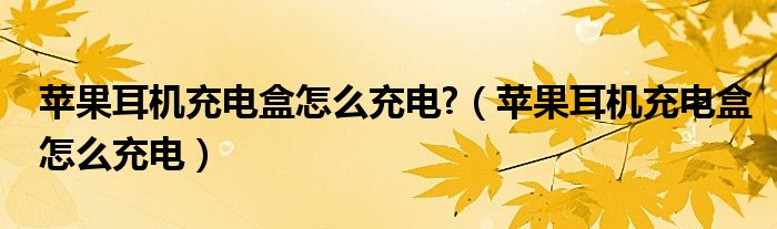 蘋果耳機(jī)充電盒怎么充電?（蘋果耳機(jī)充電盒怎么充電）