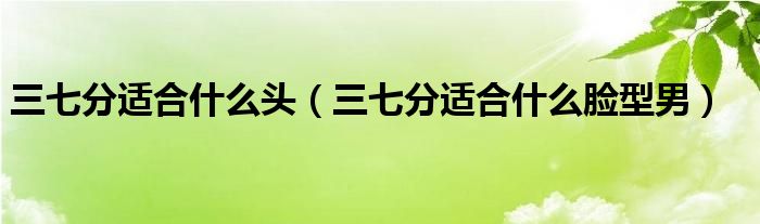 三七分適合什么頭（三七分適合什么臉型男）