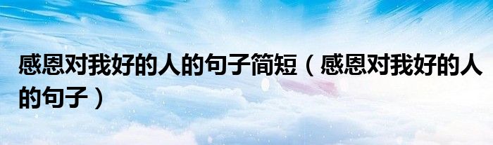 感恩對我好的人的句子簡短（感恩對我好的人的句子）