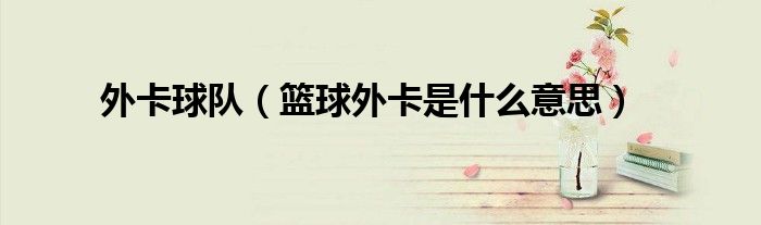 外卡球隊（籃球外卡是什么意思）