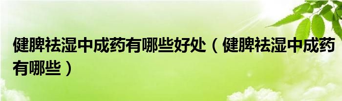 健脾祛濕中成藥有哪些好處（健脾祛濕中成藥有哪些）