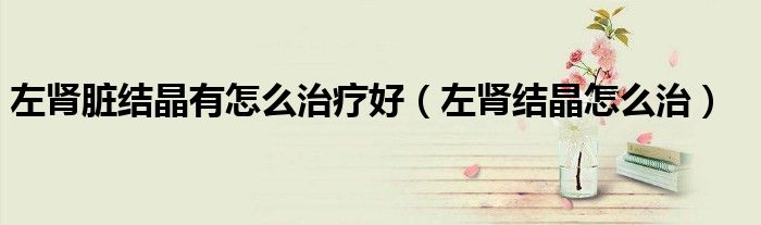 左腎臟結(jié)晶有怎么治療好（左腎結(jié)晶怎么治）