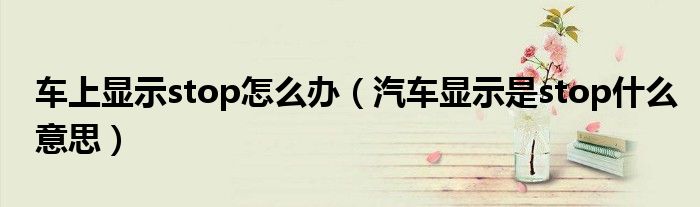 車上顯示stop怎么辦（汽車顯示是stop什么意思）