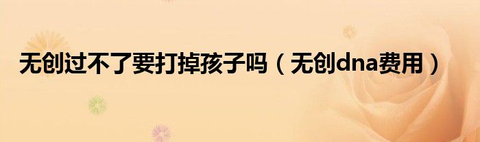 無創(chuàng)過不了要打掉孩子嗎（無創(chuàng)dna費用）