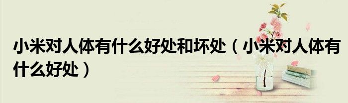 小米對人體有什么好處和壞處（小米對人體有什么好處）