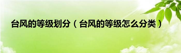 臺(tái)風(fēng)的等級(jí)劃分（臺(tái)風(fēng)的等級(jí)怎么分類）