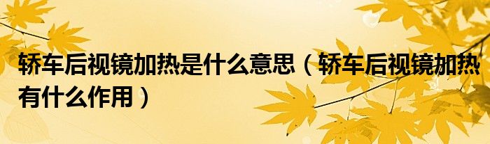 轎車后視鏡加熱是什么意思（轎車后視鏡加熱有什么作用）