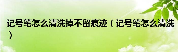 記號(hào)筆怎么清洗掉不留痕跡（記號(hào)筆怎么清洗）
