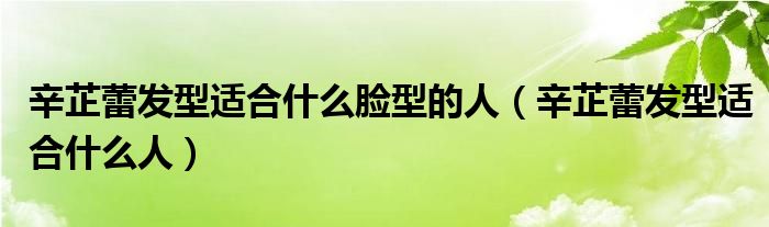 辛芷蕾發(fā)型適合什么臉型的人（辛芷蕾發(fā)型適合什么人）
