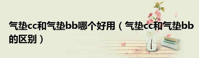 氣墊cc和氣墊bb哪個(gè)好用（氣墊cc和氣墊bb的區(qū)別）