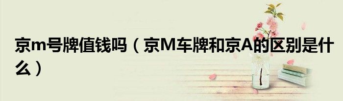 京m號(hào)牌值錢(qián)嗎（京M車(chē)牌和京A的區(qū)別是什么）