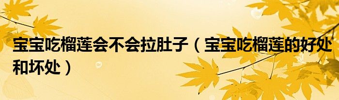 寶寶吃榴蓮會不會拉肚子（寶寶吃榴蓮的好處和壞處）