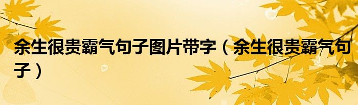 余生很貴霸氣句子圖片帶字（余生很貴霸氣句子）