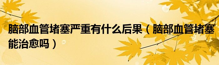 腦部血管堵塞嚴(yán)重有什么后果（腦部血管堵塞能治愈嗎）