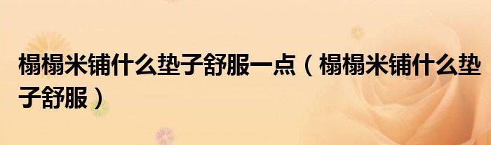 榻榻米鋪什么墊子舒服一點(diǎn)（榻榻米鋪什么墊子舒服）