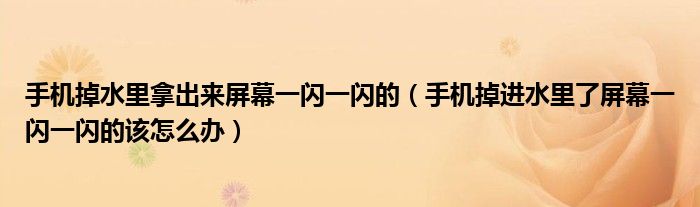 手機(jī)掉水里拿出來(lái)屏幕一閃一閃的（手機(jī)掉進(jìn)水里了屏幕一閃一閃的該怎么辦）
