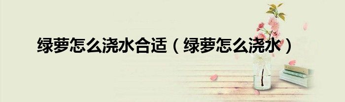 綠蘿怎么澆水合適（綠蘿怎么澆水）