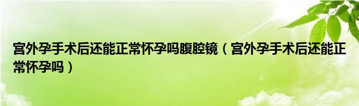 宮外孕手術(shù)后還能正常懷孕嗎腹腔鏡（宮外孕手術(shù)后還能正常懷孕嗎）