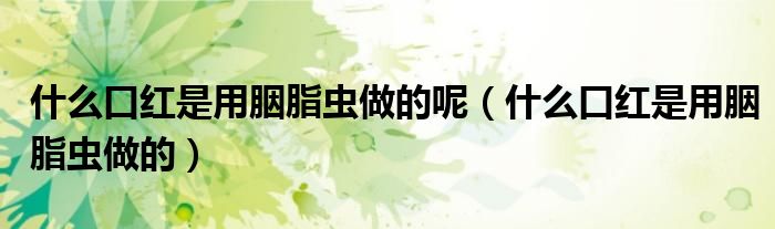 什么口紅是用胭脂蟲做的呢（什么口紅是用胭脂蟲做的）