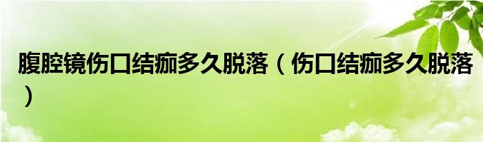 腹腔鏡傷口結(jié)痂多久脫落（傷口結(jié)痂多久脫落）