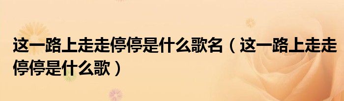 這一路上走走停停是什么歌名（這一路上走走停停是什么歌）