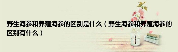 野生海參和養(yǎng)殖海參的區(qū)別是什么（野生海參和養(yǎng)殖海參的區(qū)別有什么）
