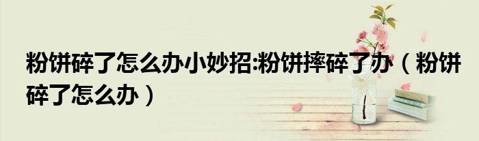 粉餅碎了怎么辦小妙招:粉餅摔碎了辦（粉餅碎了怎么辦）