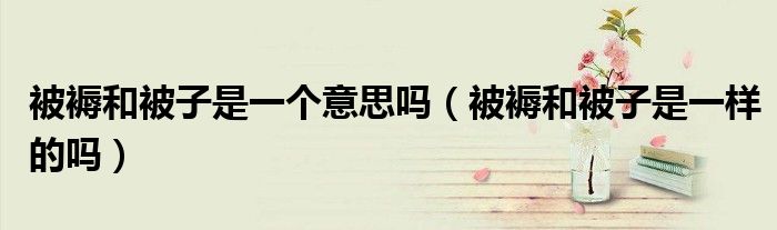 被褥和被子是一個(gè)意思嗎（被褥和被子是一樣的嗎）
