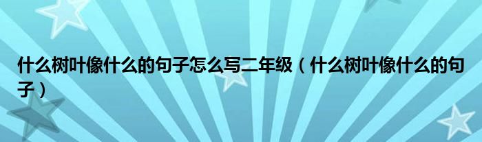什么樹葉像什么的句子怎么寫二年級（什么樹葉像什么的句子）