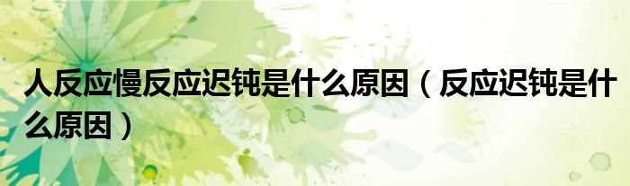 人反應(yīng)慢反應(yīng)遲鈍是什么原因（反應(yīng)遲鈍是什么原因）