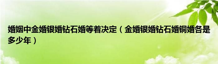 婚姻中金婚銀婚鉆石婚等著決定（金婚銀婚鉆石婚銅婚各是多少年）